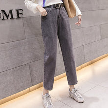 Load image into Gallery viewer, High Waist  Grey Boyfriend Jean