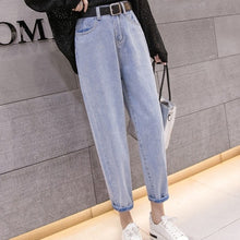 Load image into Gallery viewer, High Waist  Grey Boyfriend Jean