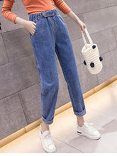 Load image into Gallery viewer, High Waist  Boyfriend Jeans Tight Waist