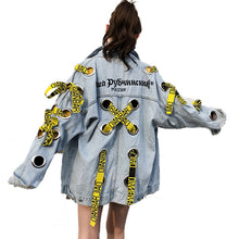 Load image into Gallery viewer, Vintage Ribbons Denim Jacket