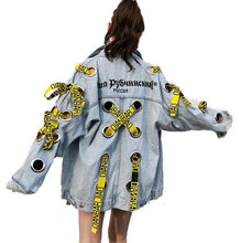 Load image into Gallery viewer, Vintage Ribbons Denim Jacket